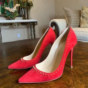 Authentic Red Suede Christian Louboutins